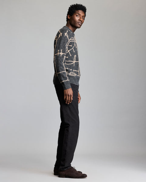 ルーク &amp;レイページ  THERMAL KNIT Grey Wool-Blend Hotfix Cardigan in HEATHER GREY | alexanderwang®