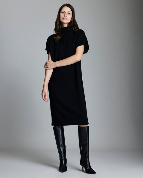 Funnel Neck Sweater Dress in Soft Jersey | Billy Reid