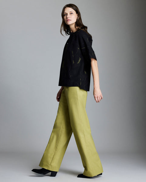 Billy Reid Hollywood Wide Leg Trouser, Chartreuse