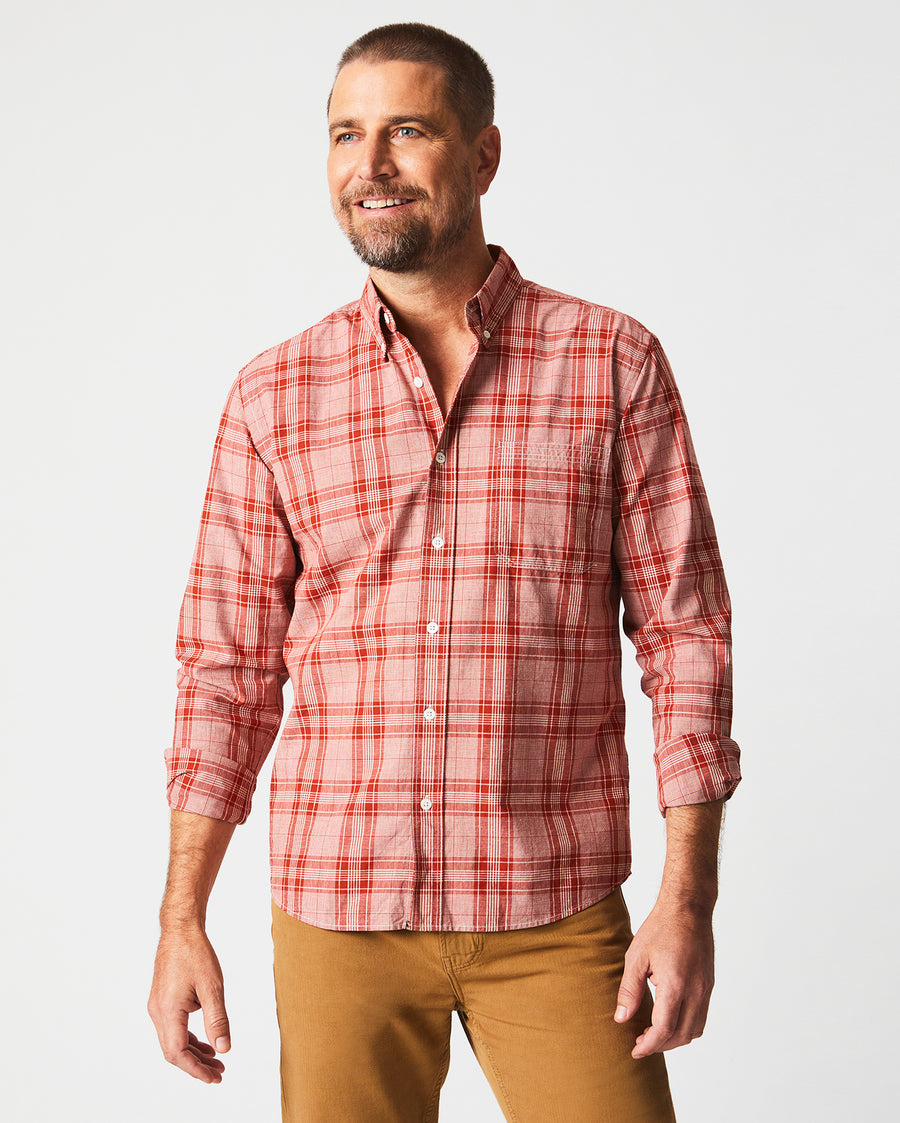 BOX PLAID TUSCUMBIA SHIRT BUTTON DOWN in Toolbox red