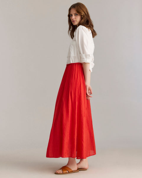 【THE MOZZ】Loving Pintuck Pleated Skirt Cotton Pintuck Skirt | Billy Reid