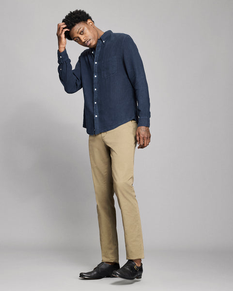 Billy Reid Tuscumbia Linen Shirt Button Down, Blue