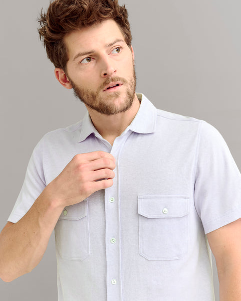 Men's Short Sleeve Hemp Cotton Knit Shirt by Billy Reid