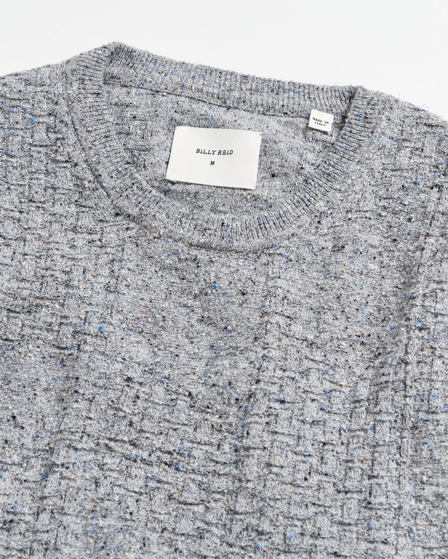 Weave Sweater Crew in Light Grey Marled