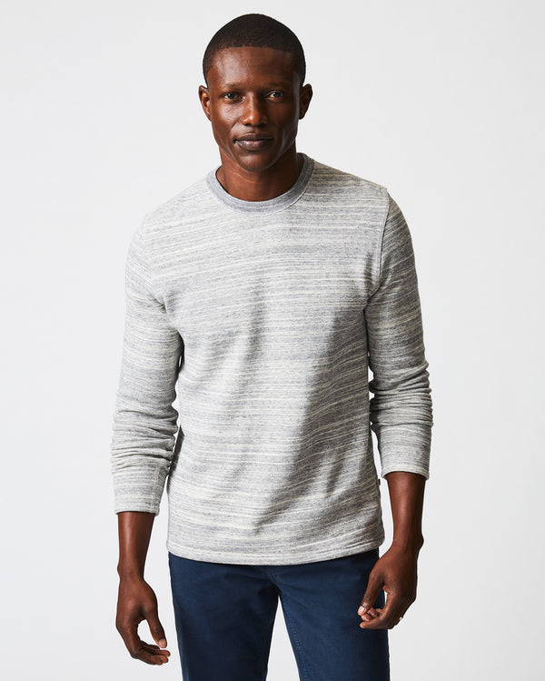 Terry Knit Crew in Light Grey