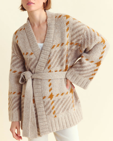 Plaid wrap sweater outlet