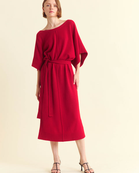 Billy Reid Cashmere Dolman Sweater Dress, Holiday Red