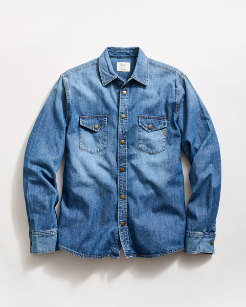 Shoals Denim Shirt with Antique Brass Snaps | Billy Reid