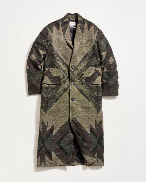 Plank Jacquard Overcoat - Relaxed Oversized Fit | Billy Reid