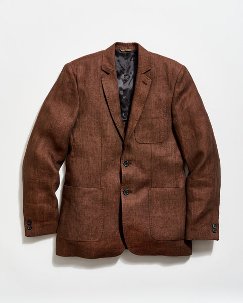Linen Archie Jacket in Burnt Umber Color | Billy Reid