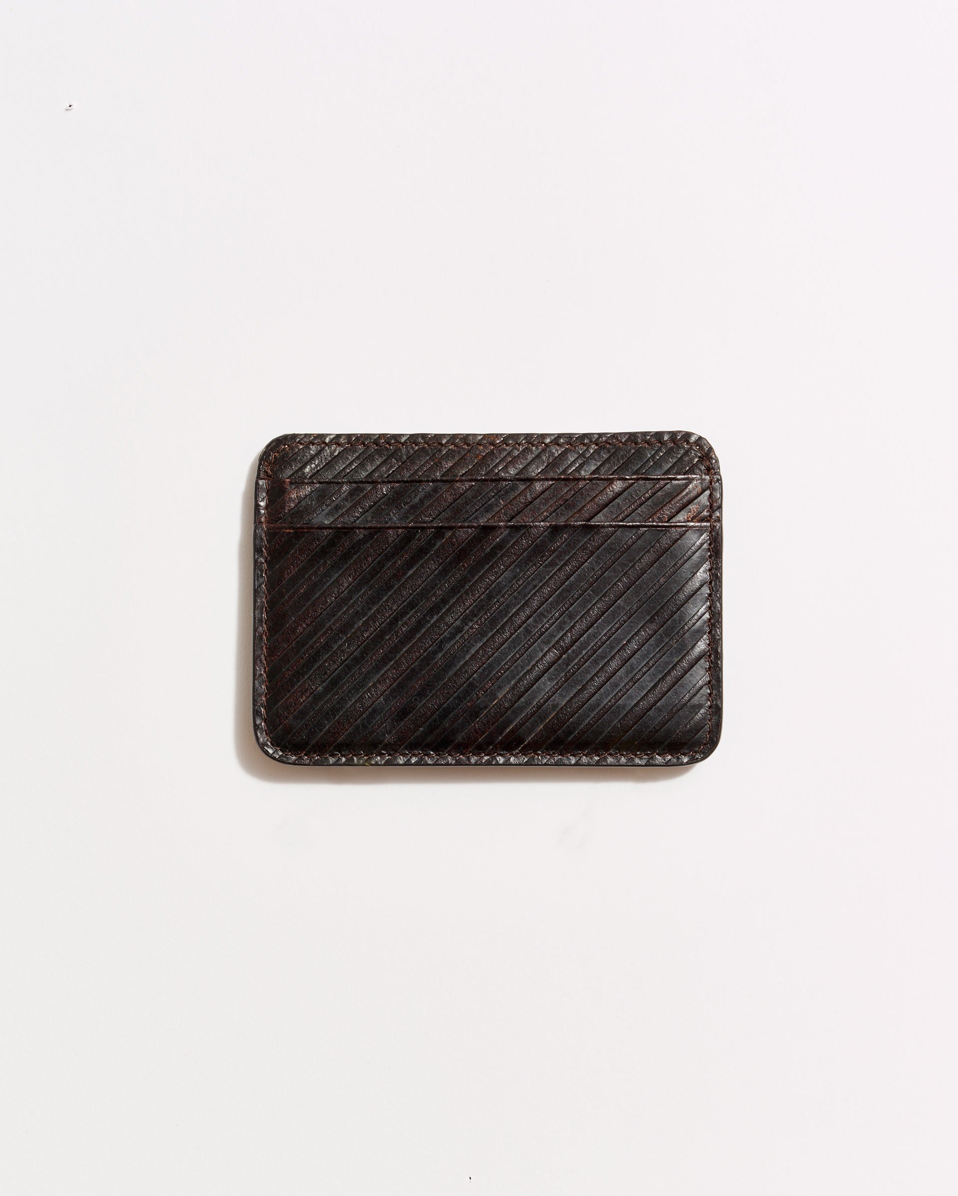 Luxe Leather Card Holder with Heirloom Stripe | Billy Reid