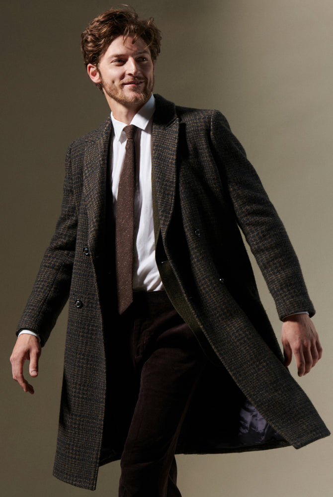 model wears custom outerwear