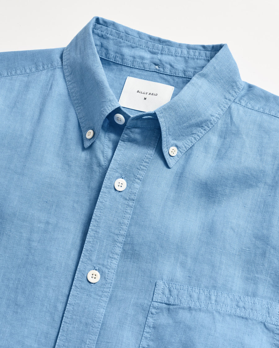 Tuscumbia Linen Shirt Button Down in French Blue