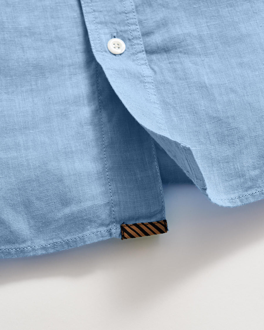 Tuscumbia Linen Shirt Button Down in French Blue