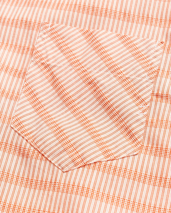 Textural Stripe John T Shirt in Terracotta