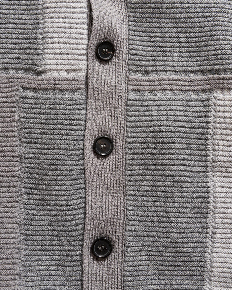 Patchwork Cardigan in Washed Grey Melange Multi