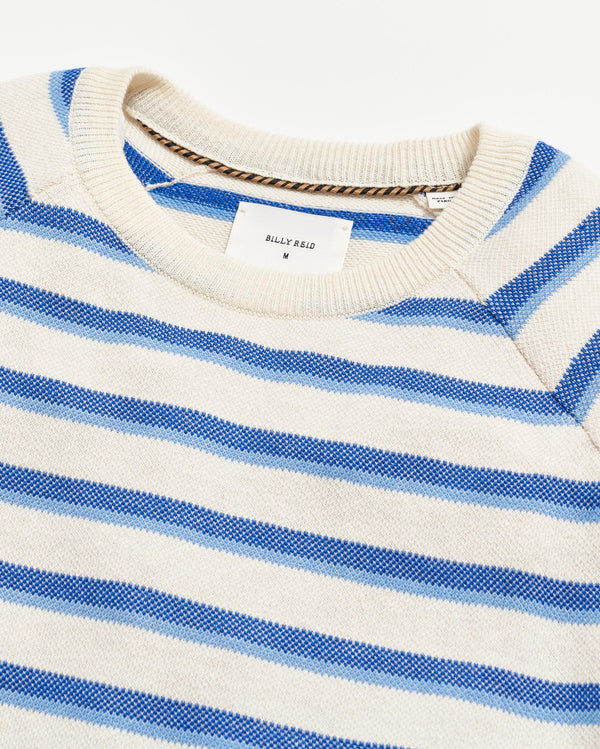 Raglan Stripe Sweater in Blue/Multi