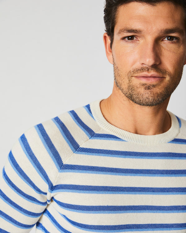 Raglan Stripe Sweater in Blue/Multi