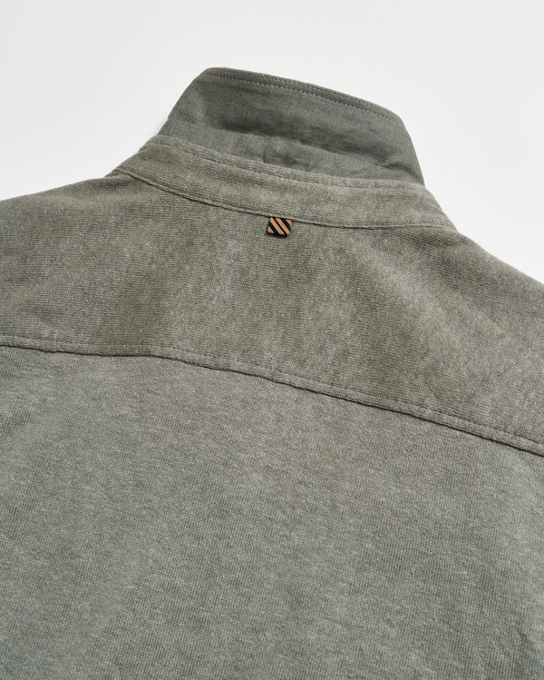 Short Sleeve Hemp Cotton Knit Shirt in Washed Grey