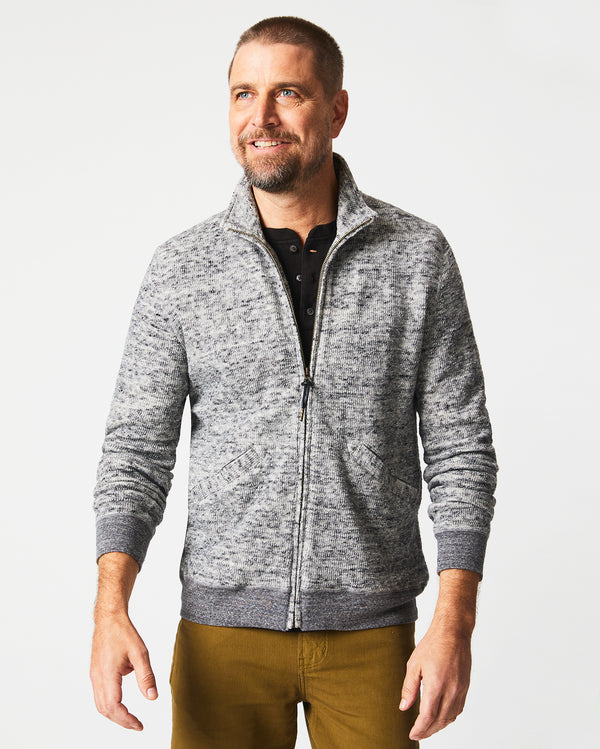Knit Track Jacket In Charcoal