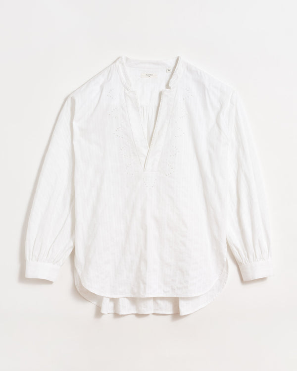 Embellished Spring Big Shirt in White
