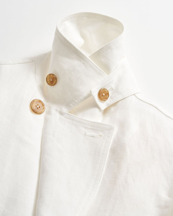 Linen Spring Peacoat in Tinted White