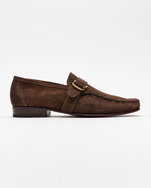 mens suede dress loafers Handcrafted Italian Suede D-Ring Loafer