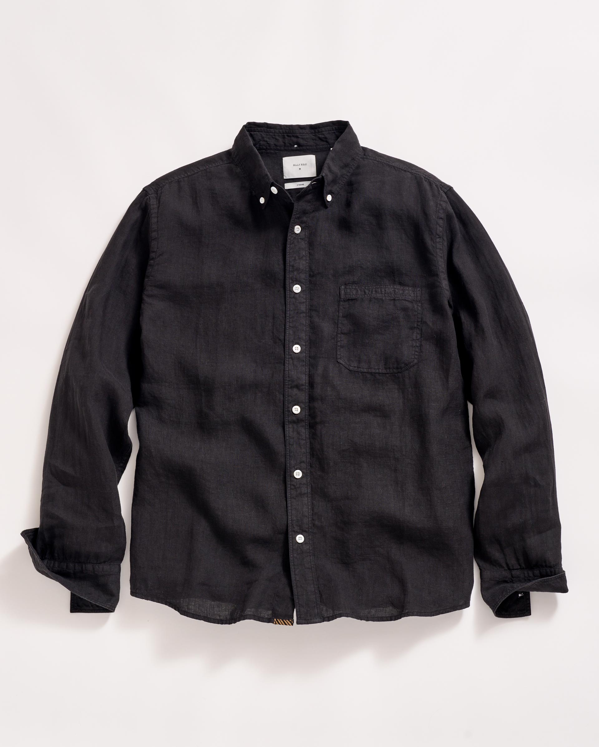 Billy Reid Tuscumbia Linen Shirt Button Down, Black