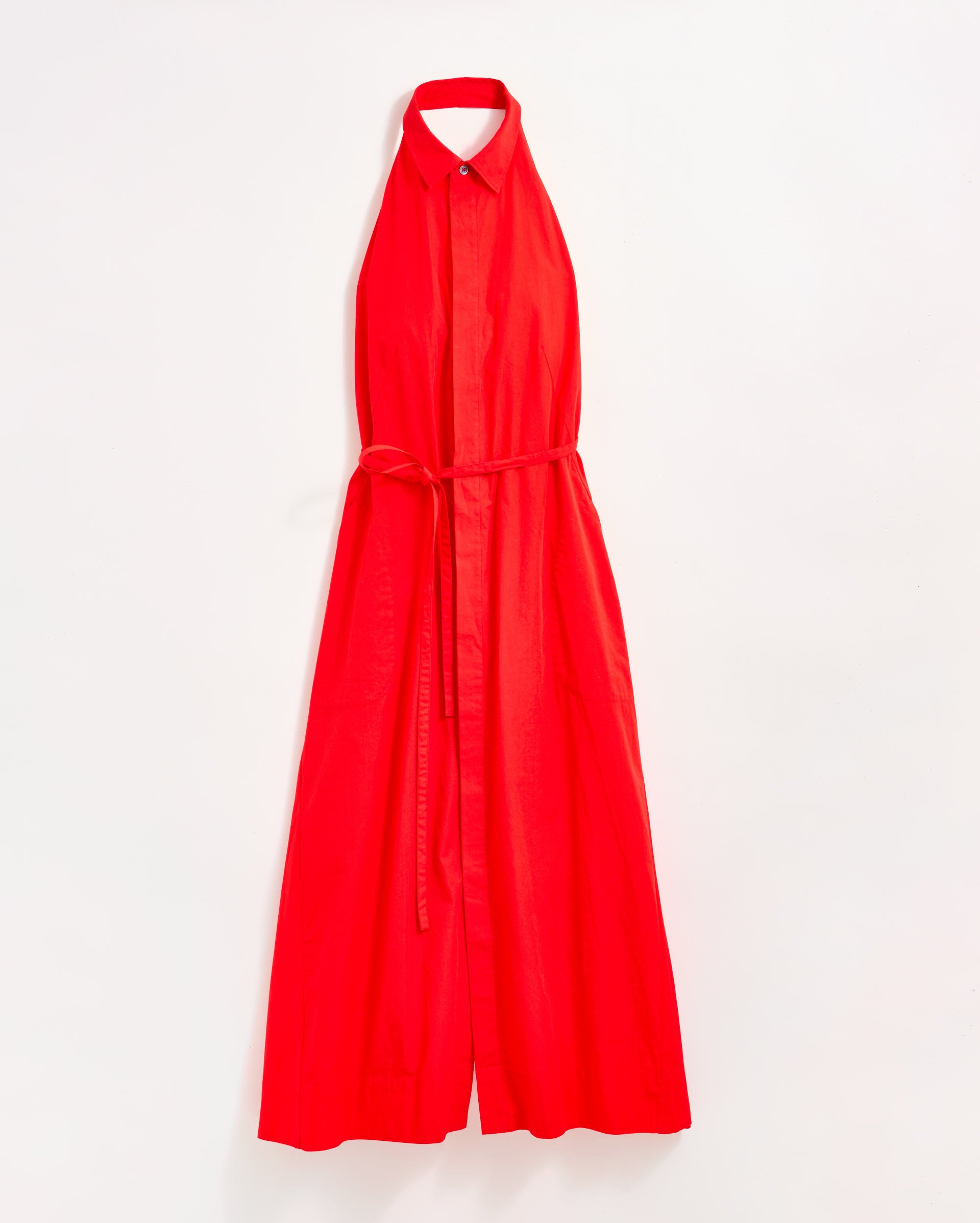 Billy Reid Poplin Halterneck Shirt Dress, Flame