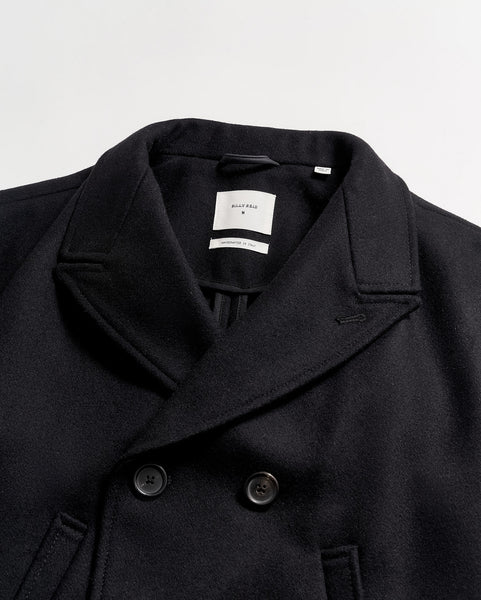 BOND PEACOAT IN BLACK Billy Reid