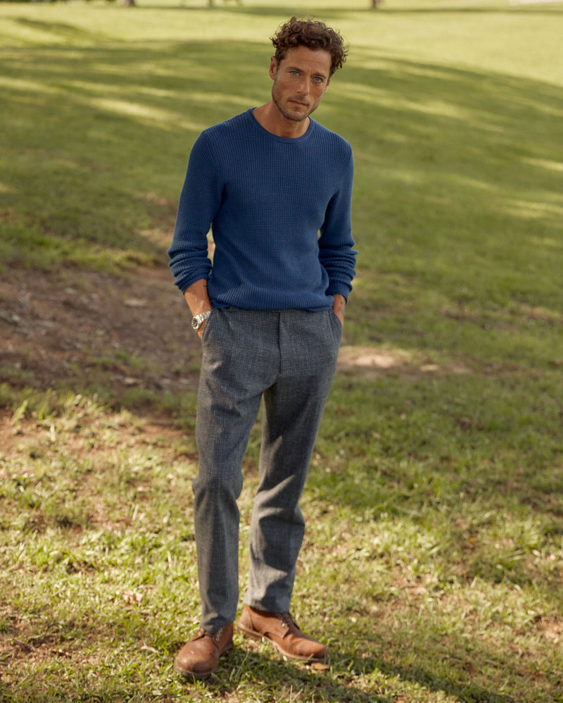 SHOP THE LOOK | Mini Waffle Crew Denim Blue