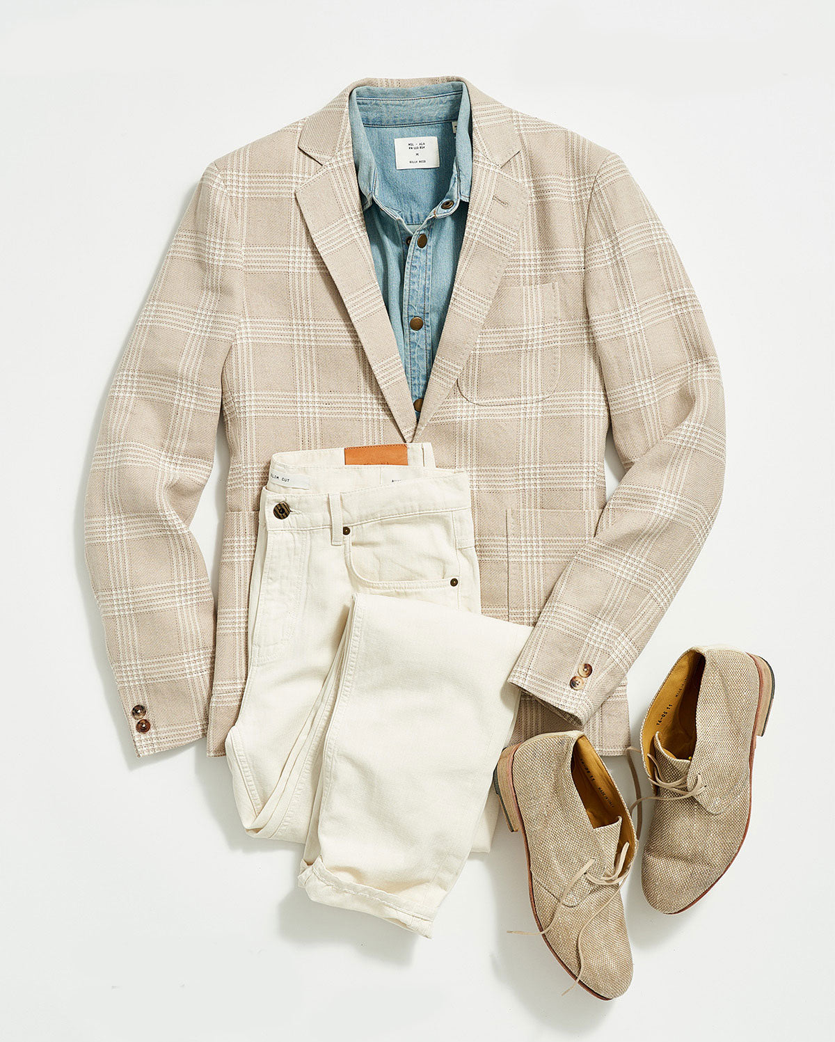 SHOP THE LOOK | Archie Tan/Natural + Denim Shirt – Billy Reid