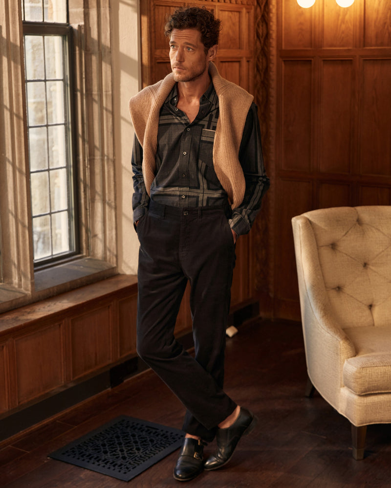 Male model wears Billy Reid