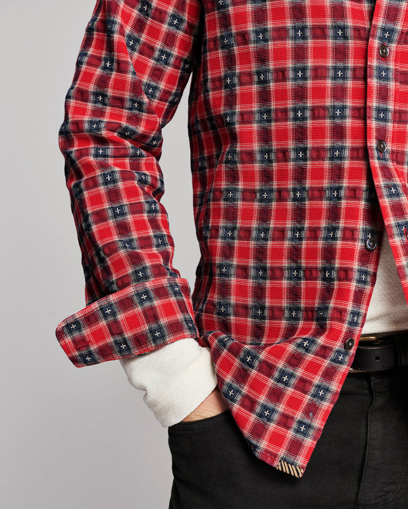 Fleur De Lis Plaid Cedar Shirt