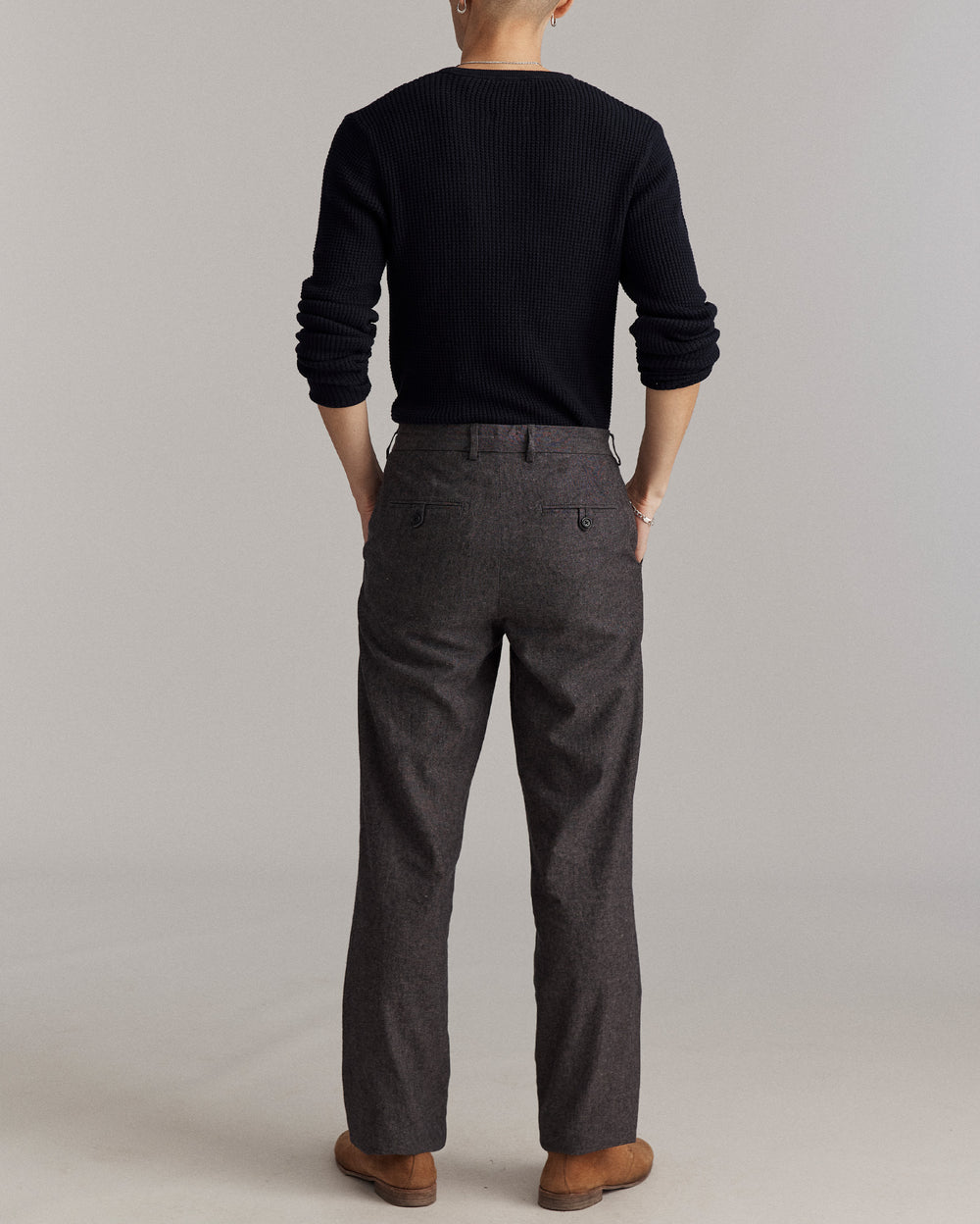 Chambray Flat Front Pant