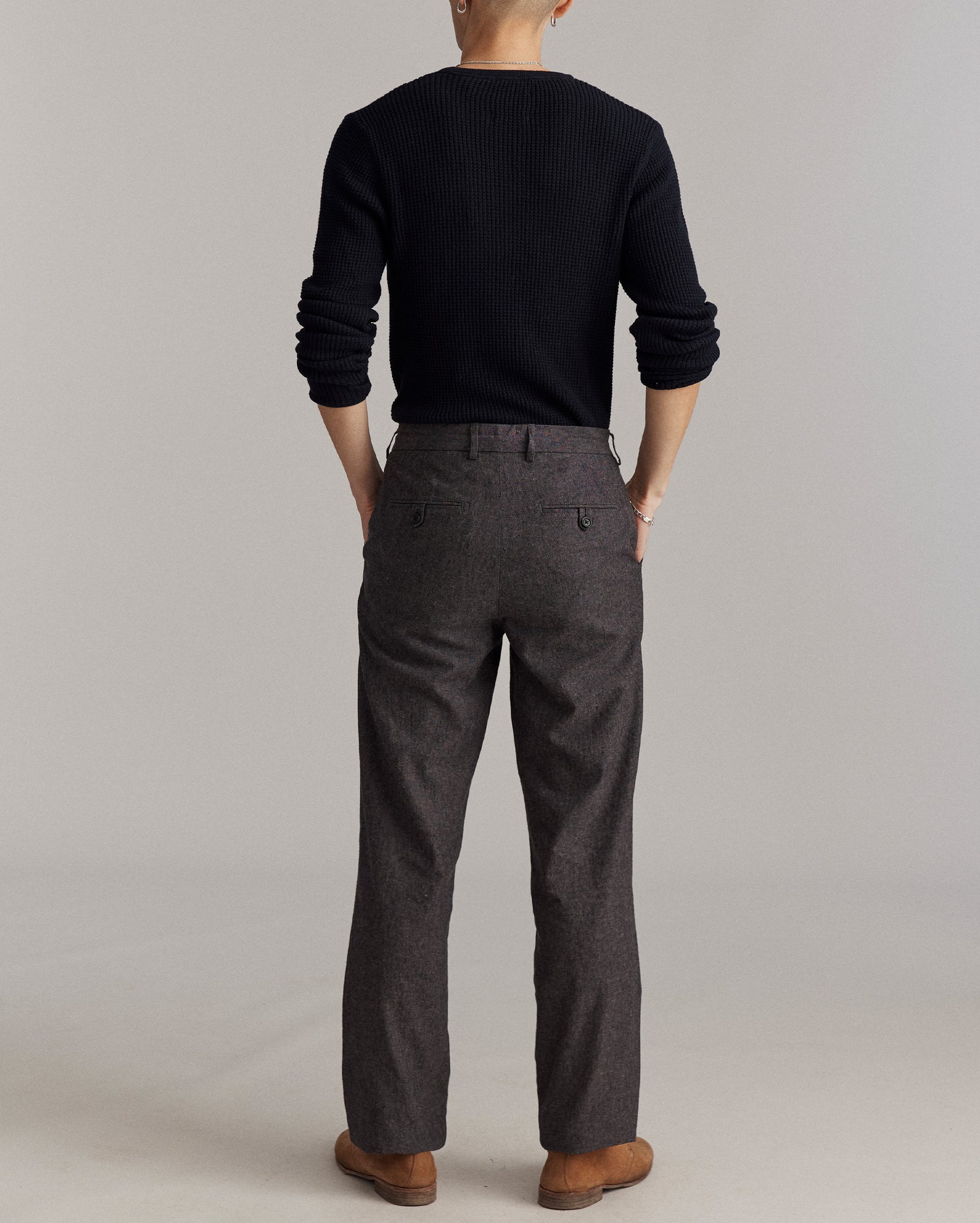 Chambray Flat Front Pant