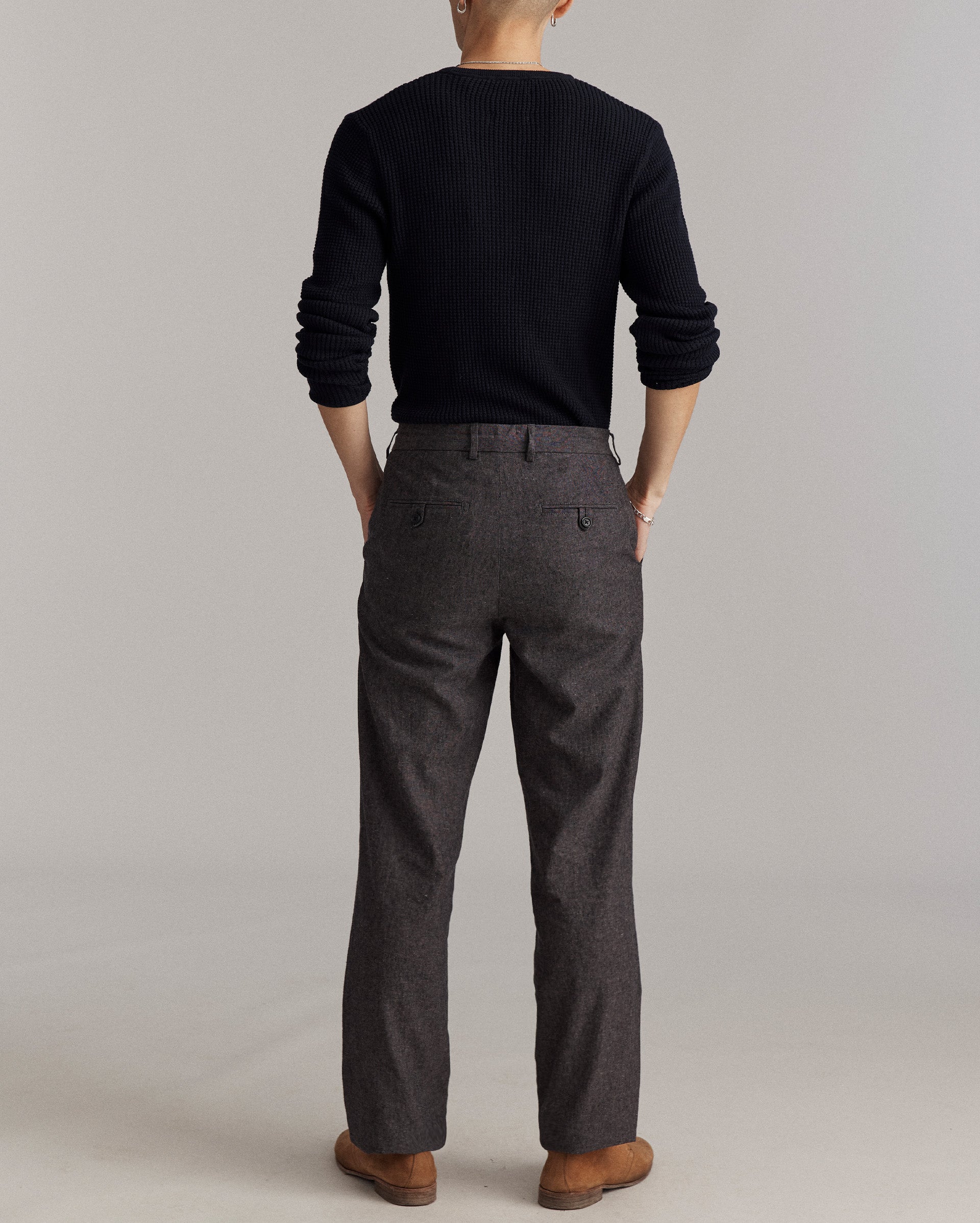 Chambray Flat Front Pant