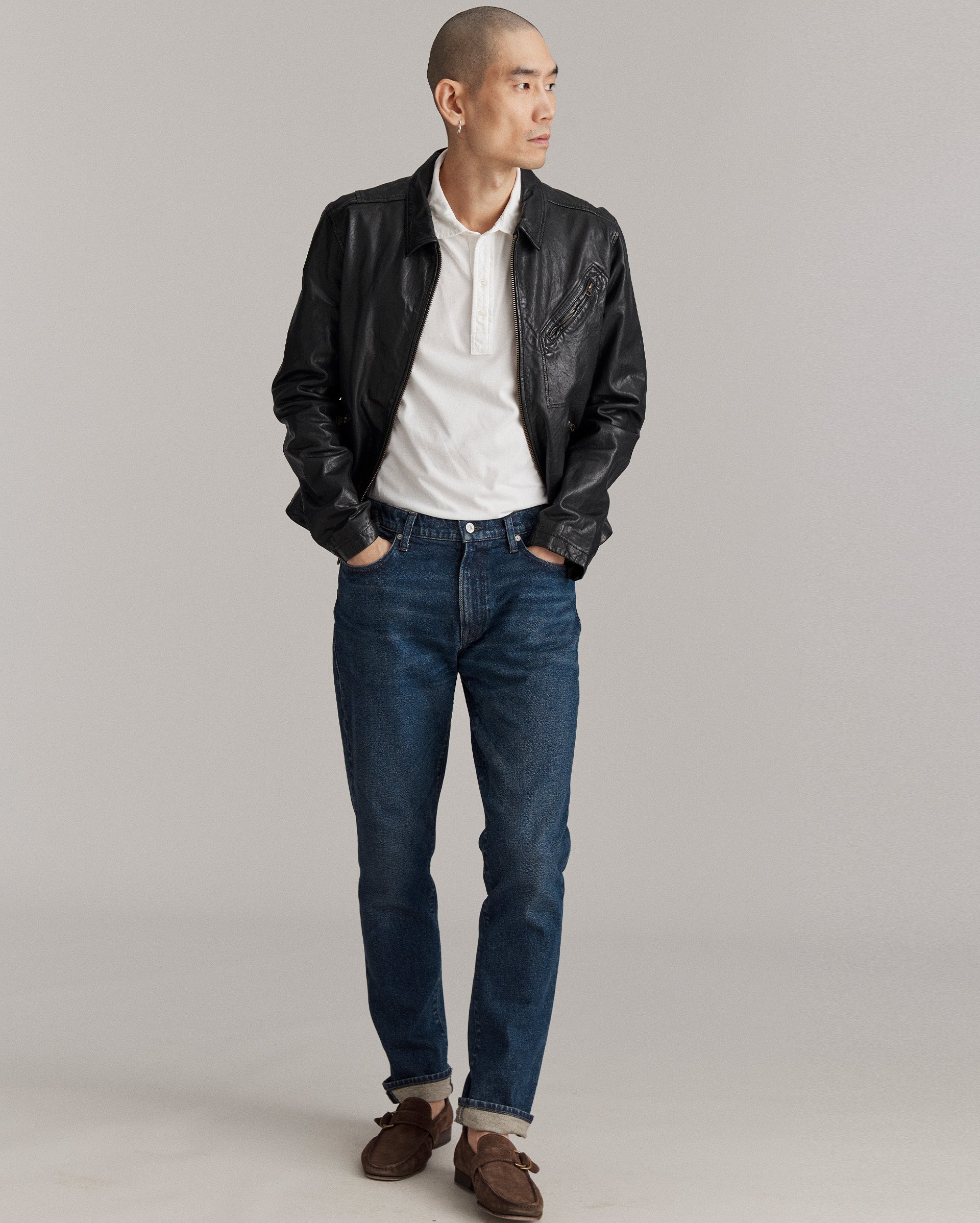 Blake Black-Washed Lambskin Leather Jacket | Billy Reid