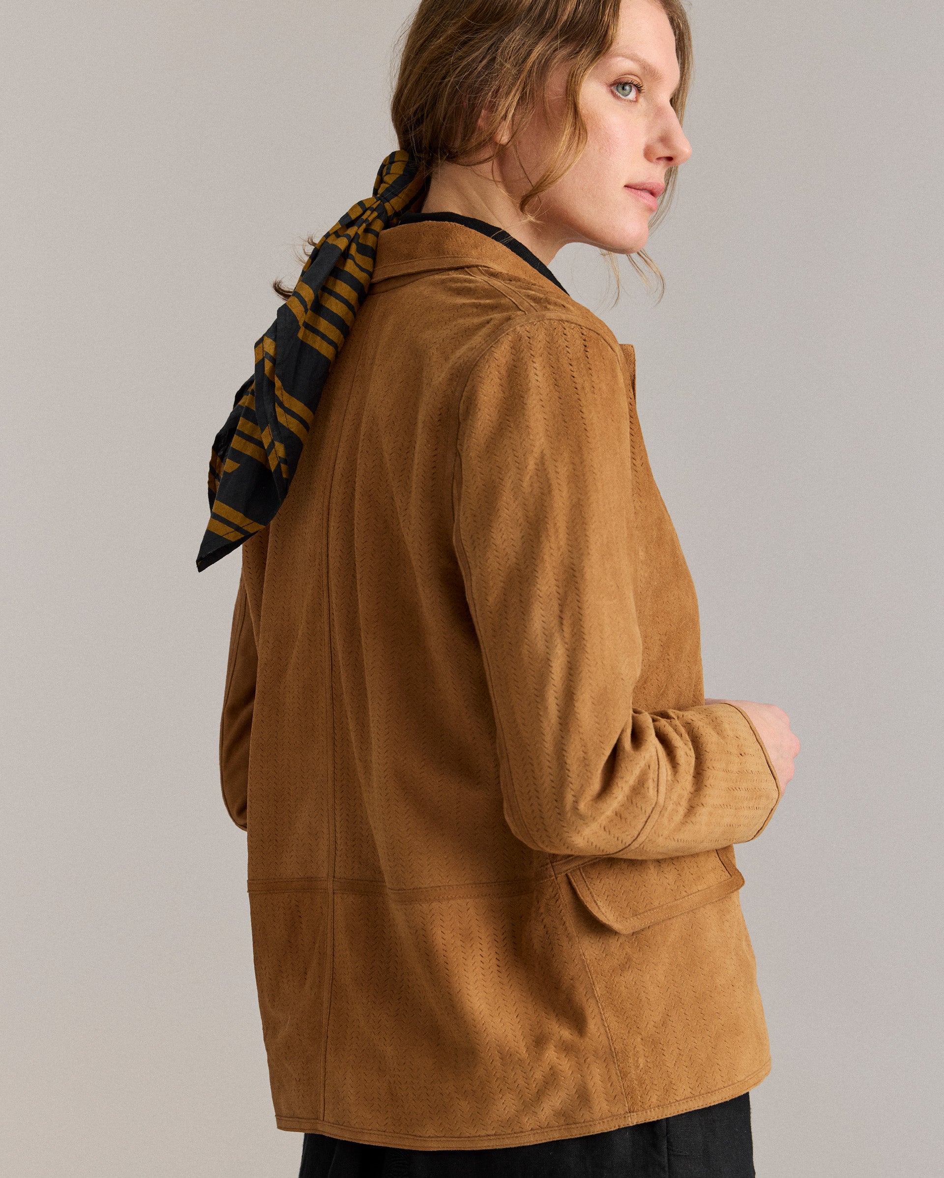 Perforated Suede Driving Jacket - Boxy Fit | Billy Reid