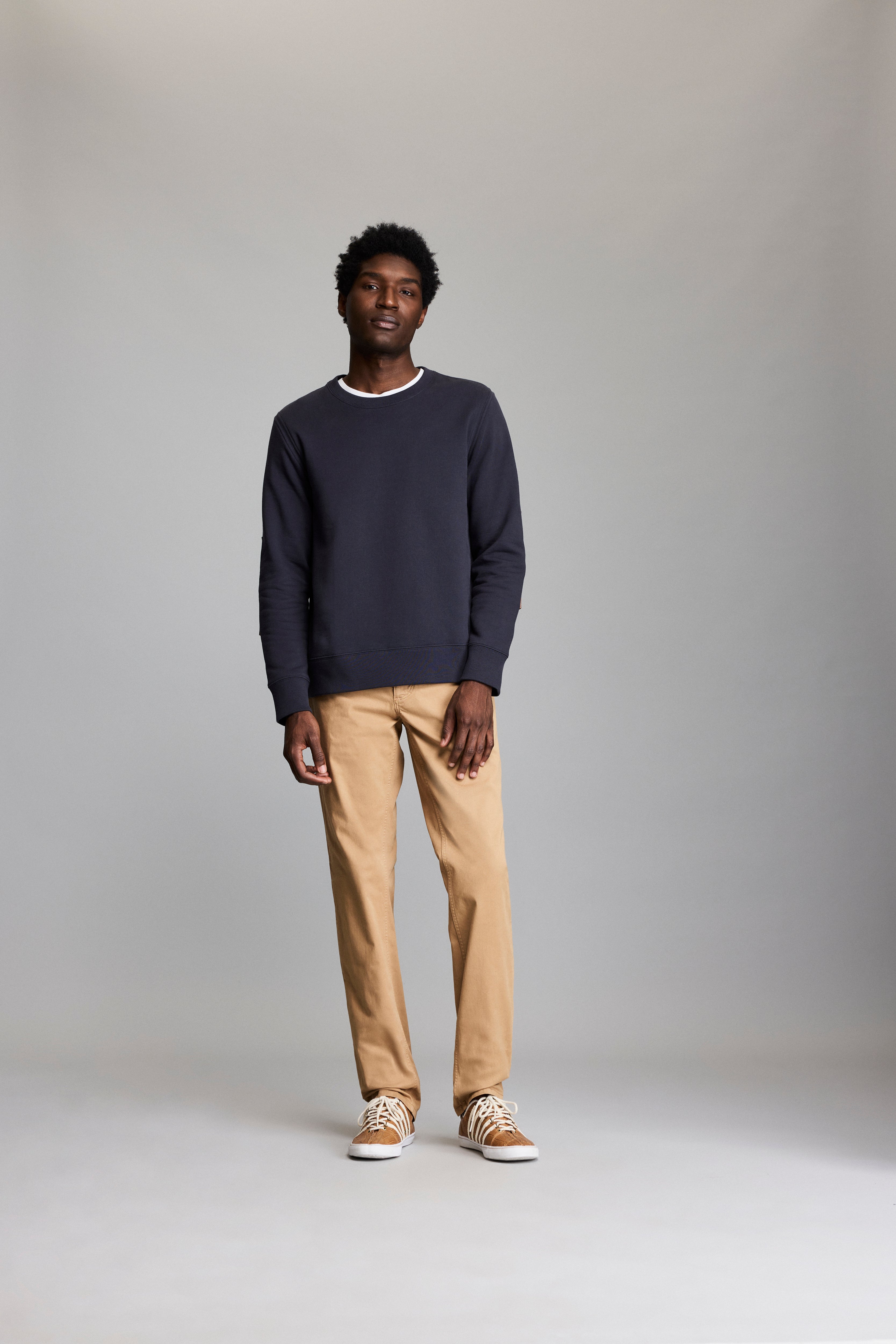 Dover Sweatshirt with Leather Elbow Patches | Billy Reid