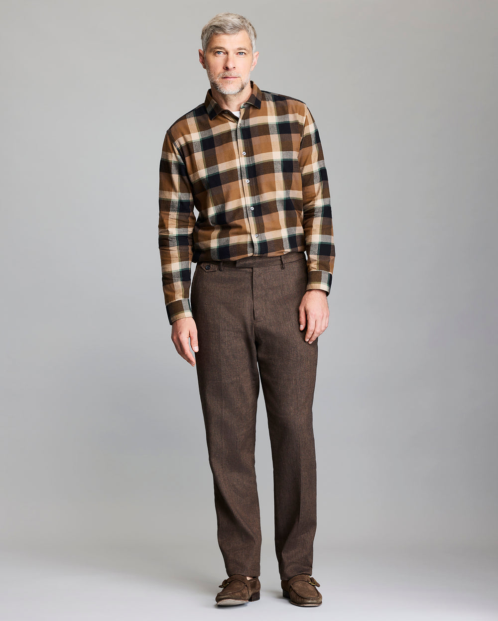 Model shows the fit of the shirt.
