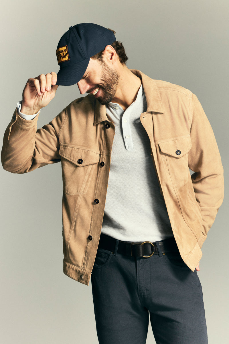 Waxed Suede Tupelo Trucker Jacket