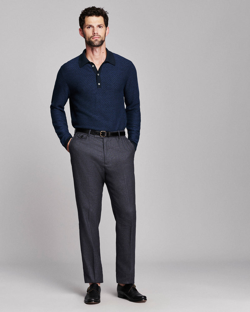 Step Jacquard Sweater Polo