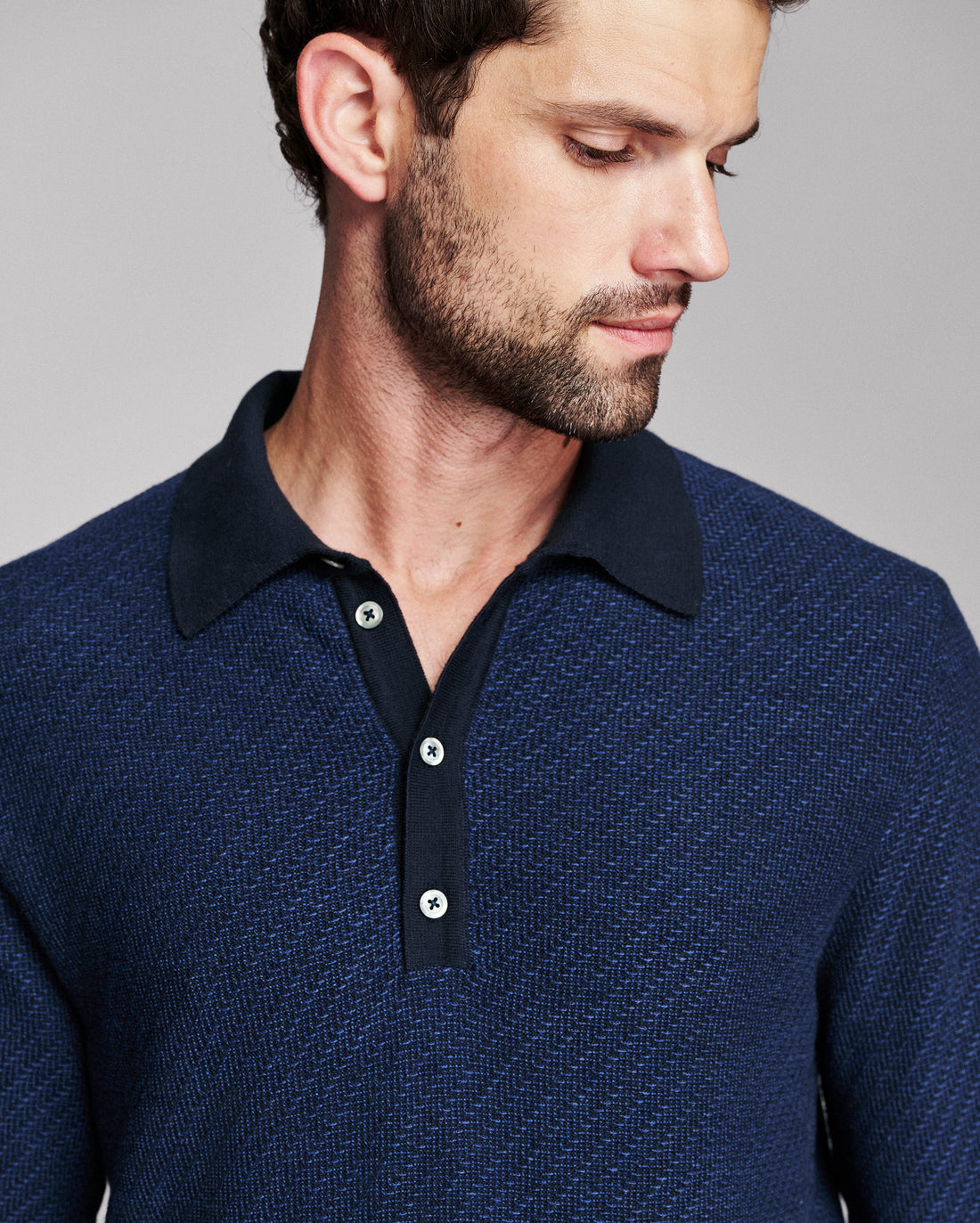Step Jacquard Sweater Polo