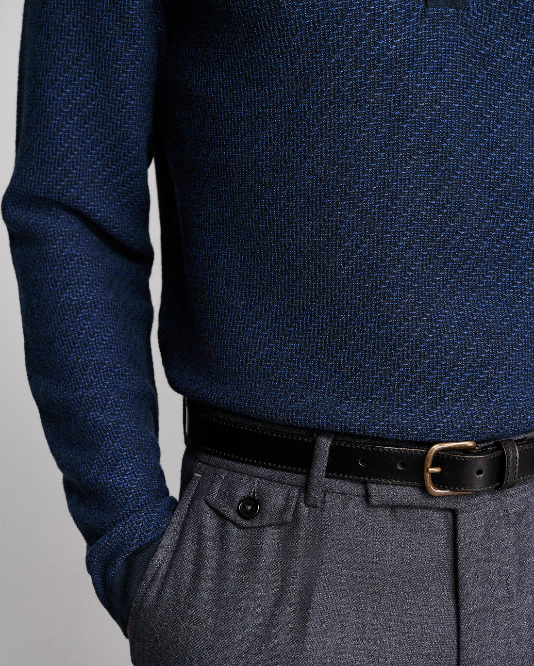 Step Jacquard Sweater Polo
