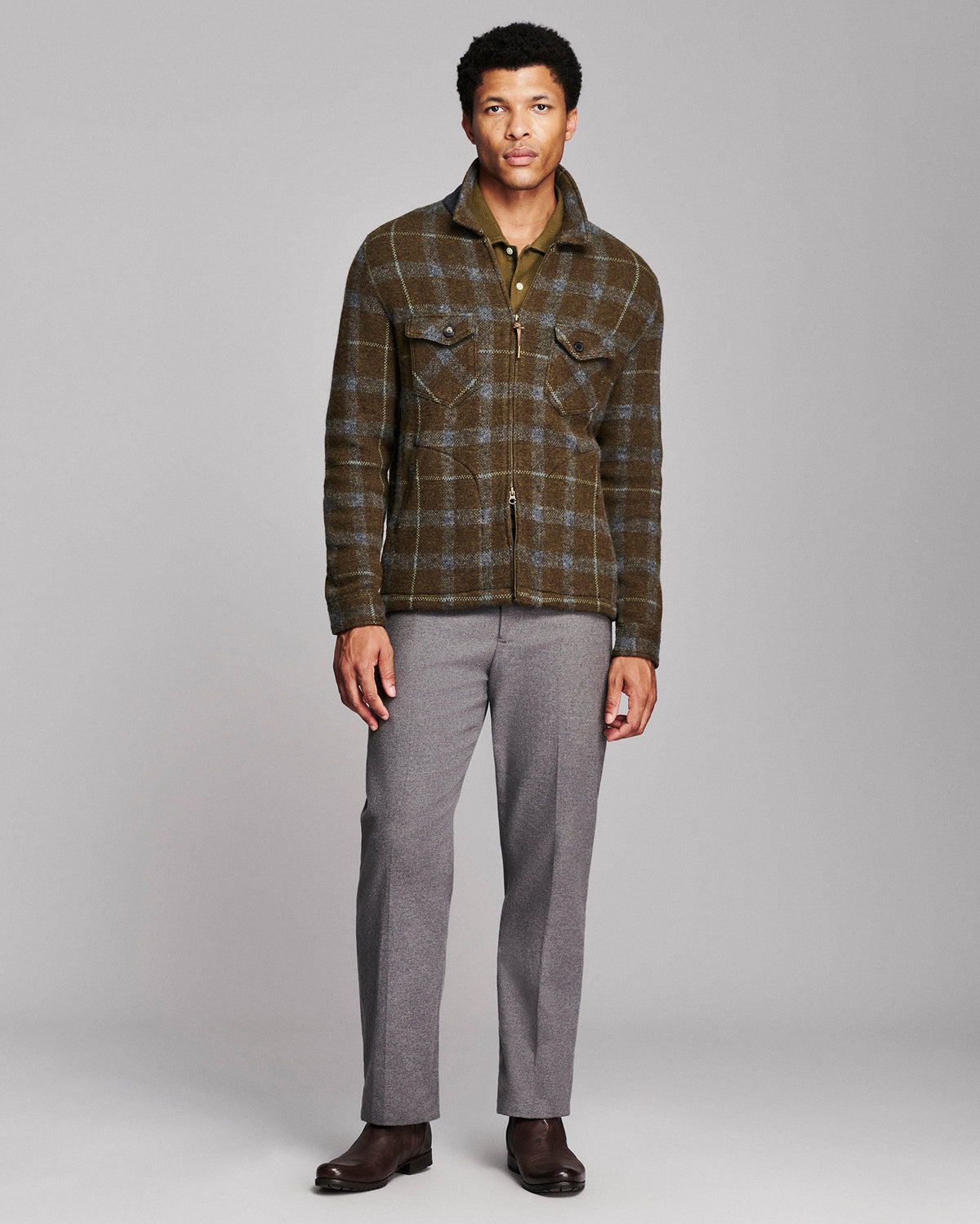 Numajiri Plaid Knit Jacket