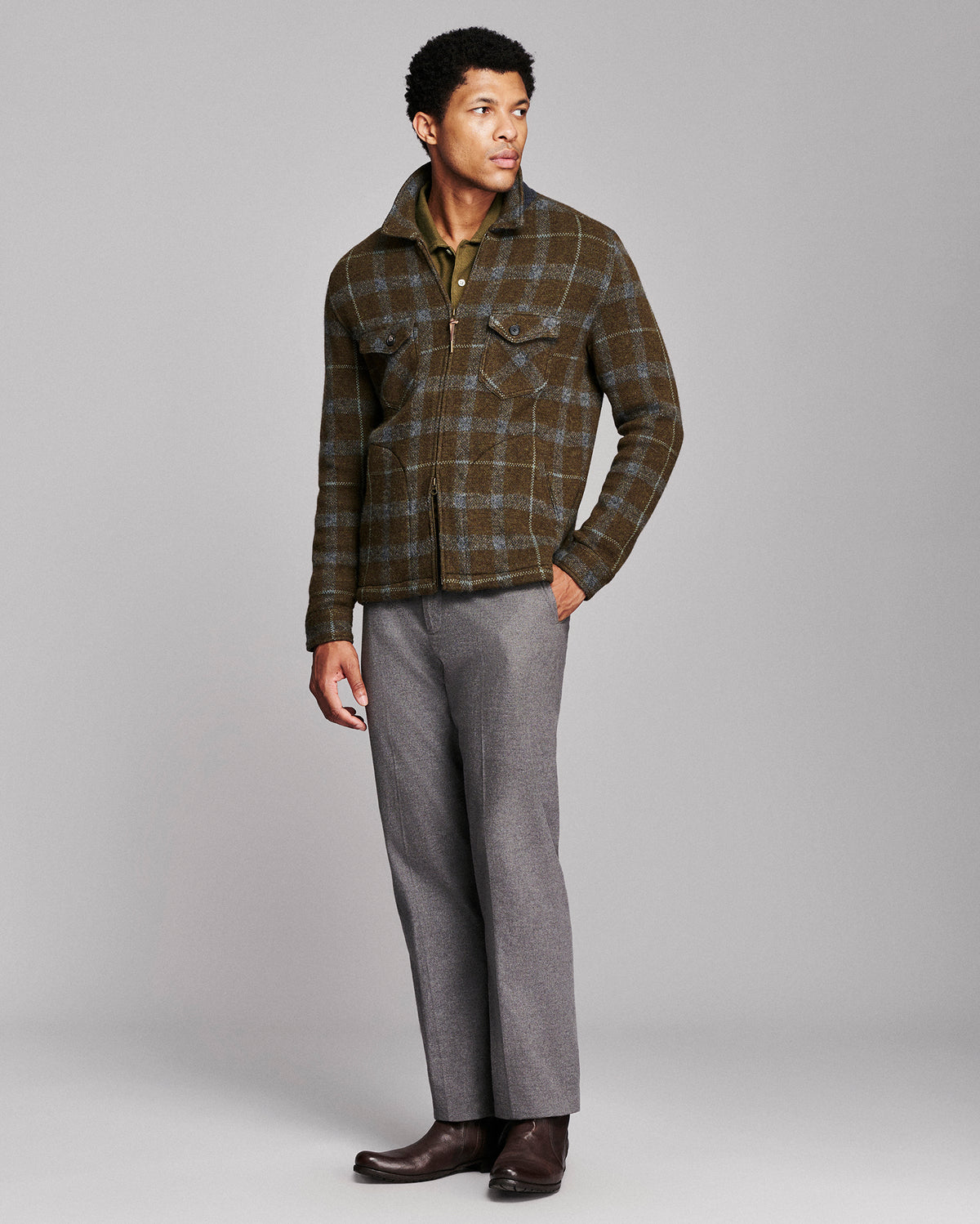 Numajiri Plaid Knit Jacket