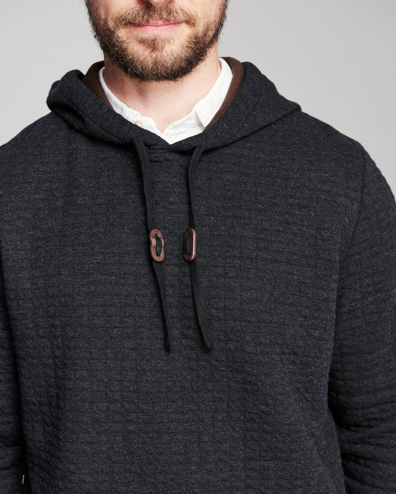 Box Quilt Hoodie Pullover