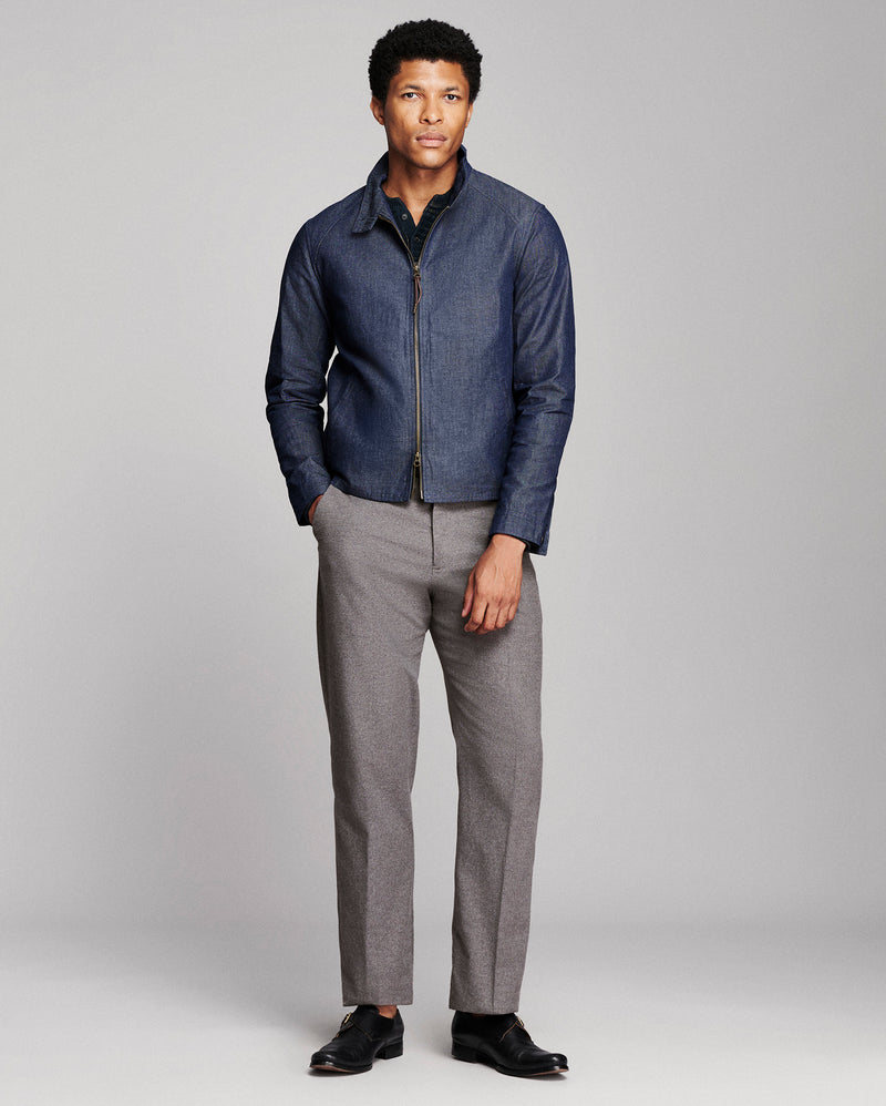 Waxed Denim Harrington Jacket