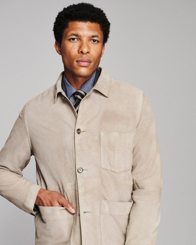 Colbert Waxed Suede Chore Coat
